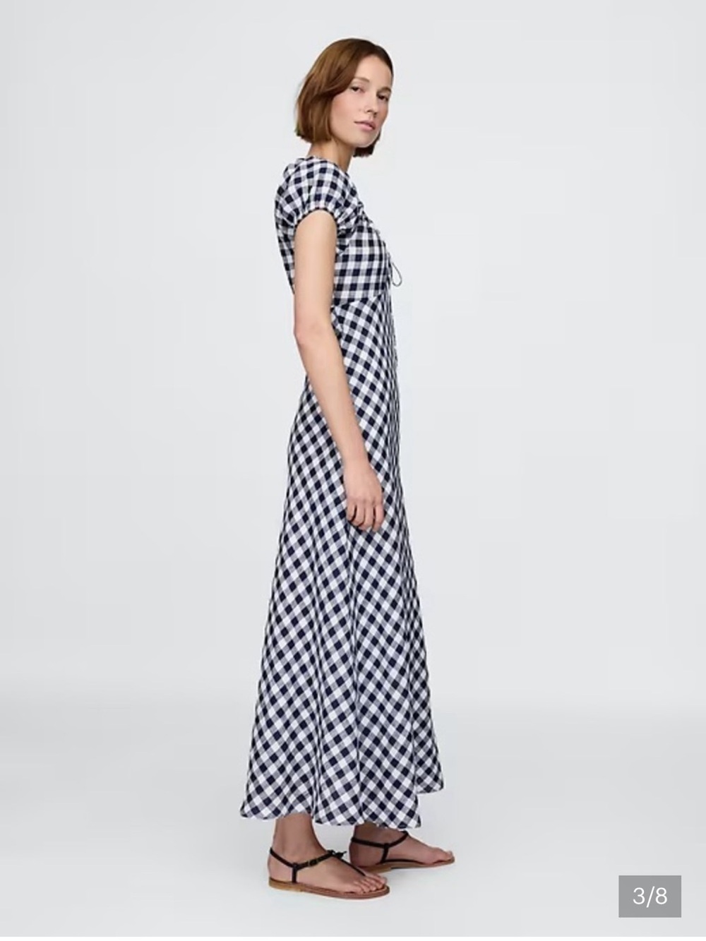 Gap x Doen Gingham dress (white & navy) size M (NWT) - Picture 2 of 6